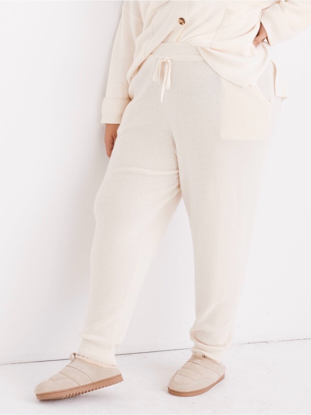 Madewell Plus Asherton Waffle Sweater Jogger Pants SZ 1X Wool Alpaca Cozy Fall
